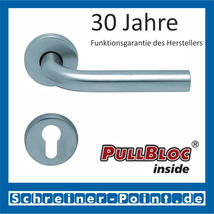 Scoop Duo PullBloc Rundrosettengarnitur, Edelstahl poliert/Edelstahl matt, Rosette Edelstahl matt